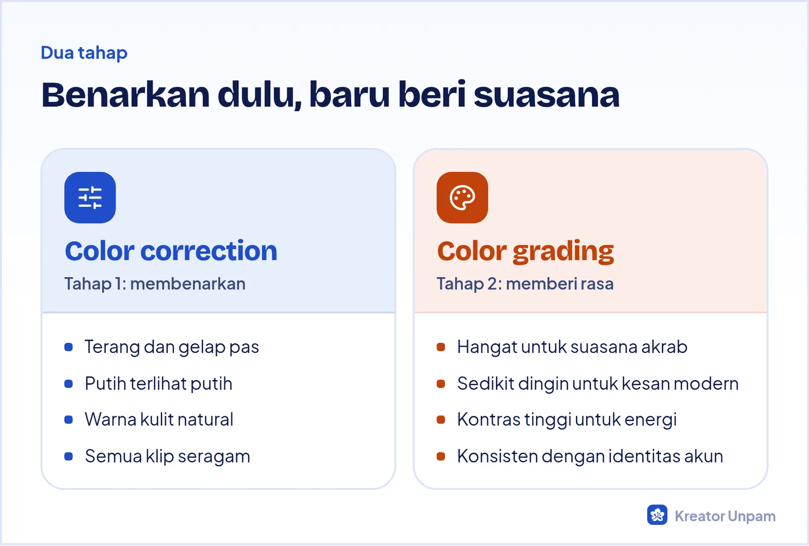 Perbedaan color correction dan color grading dalam editing video